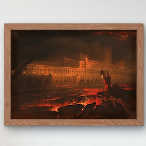 Pandemonium by John Martin 1841, Art Print Poster, Museum Quality Oil Painting, Classical Art home deco, Housewarming art gift