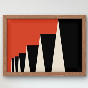 Impresión Bauhaus, Decoración casera moderna de mediados de siglo, Arte geométrico de la pared, Cartel de calidad del museo, Minimalista, Art déco abstracto, Retro Deco, Idea de regalo