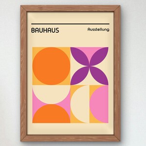 Bauhaus Mid Century Modern Print, Home deco, Arte geométrico de la pared, Cartel de calidad del museo, Minimalista, Art déco abstracto, Retro Deco, Idea de regalo