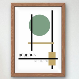 Bauhaus Mid Century Modern Print, Home deco, Arte geométrico de la pared, Cartel de calidad del museo, Minimalista, Art déco abstracto, Retro Deco, Idea de regalo