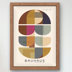 Bauhaus Mid Century Modern Print, Home deco, Arte geométrico de la pared, Cartel de calidad del museo, Minimalista, Art déco abstracto, Retro Deco, Idea de regalo