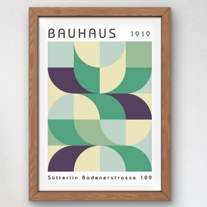 Bauhaus Mid Century Modern Print, Home deco, Arte geométrico de la pared, Cartel de calidad del museo, Minimalista, Art déco abstracto, Retro Deco, Idea de regalo