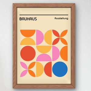 Bauhaus Mid Century Modern Print, Home deco, Arte geométrico de la pared, Cartel de calidad del museo, Minimalista, Art déco abstracto, Retro Deco, Idea de regalo
