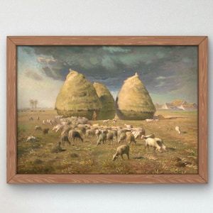 Heuhaufen: Herbst von Jean-François Millet 187, Ölgemälde in Museumsqualität, klassische Kunst-Wohnkultur, Wandkunst, Einweihungsgeschenk, Poster