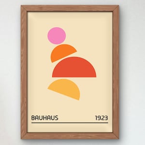 Bauhaus Mid Century Modern Print, Home deco, Arte geométrico de la pared, Cartel de calidad del museo, Minimalista, Art déco abstracto, Retro Deco, Idea de regalo