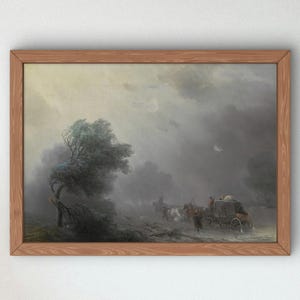 Carriage in a Storm by Ivan Konstantinovich Aivazovsky, Wall Art Print, Fine Art Reproduction, Museum Quality Decor, Poster
