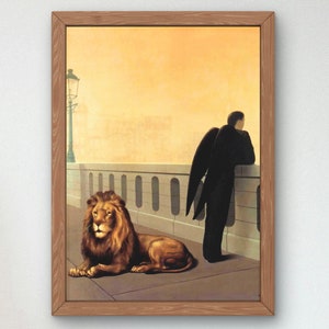 Homesickness por René Magritte 1940 Art Print, pôster de galeria de arte de qualidade de museu, arte de parede, decoração de casa elegante e elegante, surrealismo