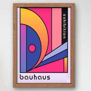 Bauhaus Mid Century Modern Print, Home deco, Arte geométrico de la pared, Cartel de calidad del museo, Minimalista, Art déco abstracto, Retro Deco, Idea de regalo