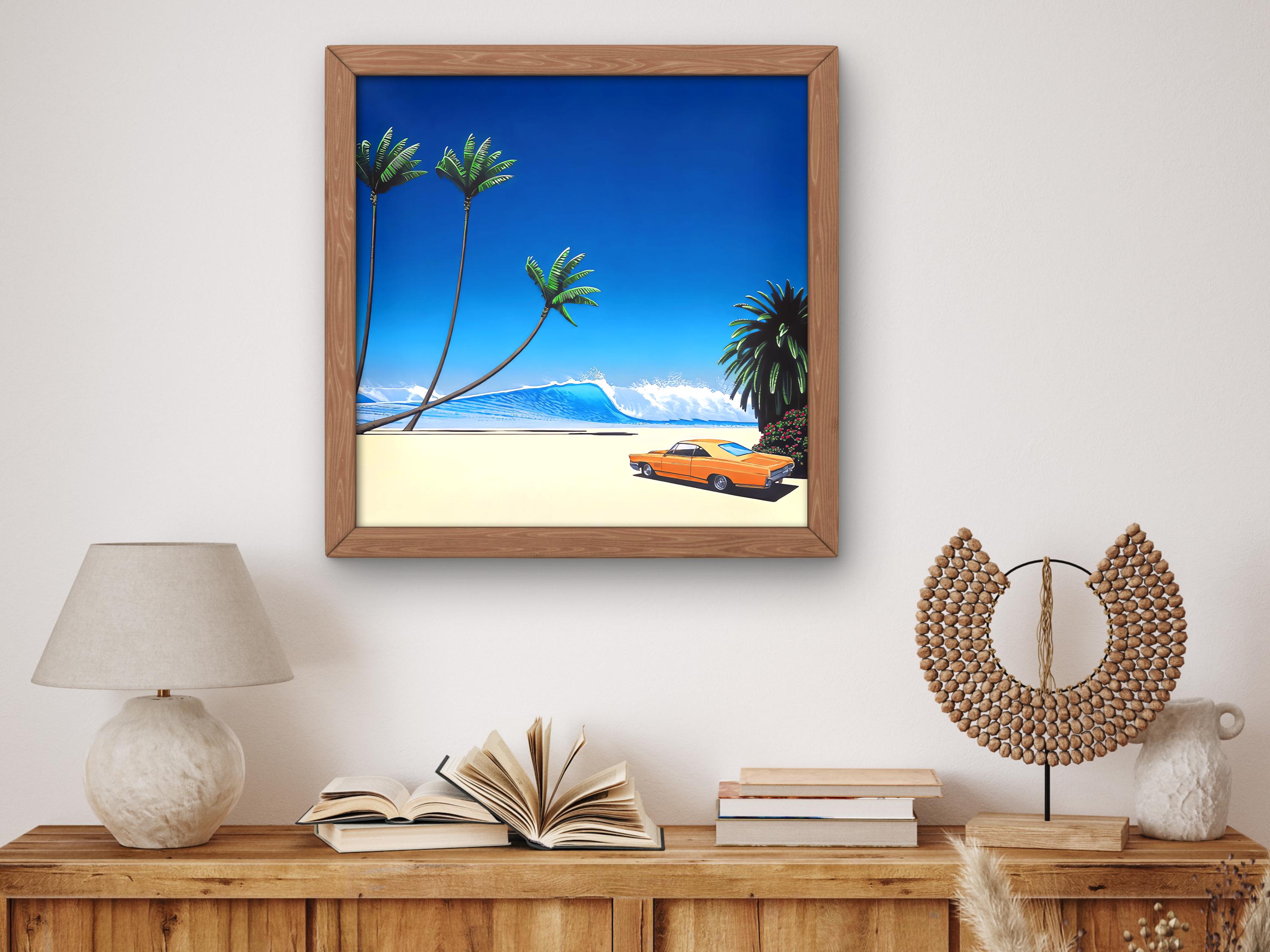Impender Beach by Hiroshi Nagai, Poster, 80's Aesthetic, Vaporwave