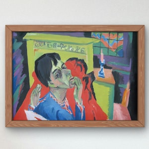 Self-Portrait as a Sick Man by Ernst Ludwig Kirchner 1920, Museum Quality Oil Painting, Modern Art home decor, wall art Print Poster