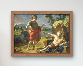 Alexander and Diogenes by Nicolas André Monsiau 1818 Museum Quality Oil Painting print home decor wall art, Elegant home decor artwork