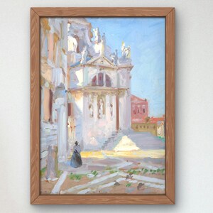 Santa Maria della Salute, Veneza por Francis Cadell 1910, impressão de pintura a óleo de qualidade de museu, pôster de impressão de arte moderna, decoração de casa, presente de arte