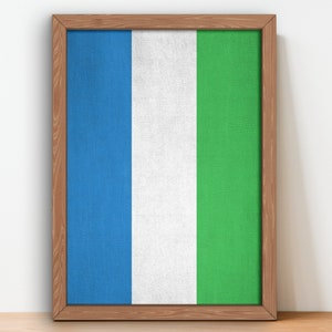 Sierra Leone Flag Poster wall art prints Sierra Leone Vintage Flag