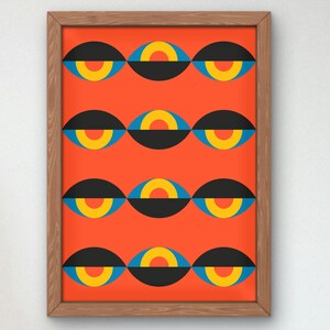 Bauhaus Mid Century Modern Print, Home deco, Arte geométrico de la pared, Cartel de calidad del museo, Minimalista, Art déco abstracto, Retro Deco, Idea de regalo