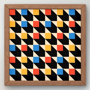Bauhaus Mid Century Modern Print, Home deco, Arte geométrico de la pared, Cartel de calidad del museo, Minimalista, Art déco abstracto, Retro Deco, Idea de regalo