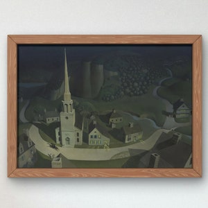 Midnight Ride of Paul Revere Grant Wood 1931, Museum Quality Oil Painting print home decor wall art Elegant home decor artwork American Art