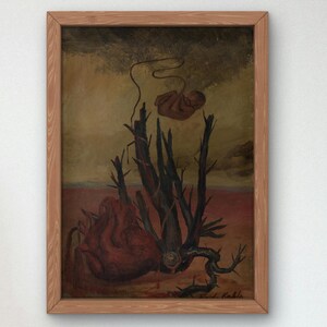 Herz Kaktus Fötus von Frida Kahlo 1932 Kunstdruck, Ölgemälde in Museumsqualität, Wandkunst für die Wohnungsdekoration, Geschenk zur Wohnungserwärmung