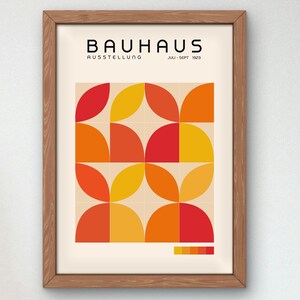 Bauhaus Mid Century Modern Print, Home deco, Arte geométrico de la pared, Cartel de calidad del museo, Minimalista, Art déco abstracto, Retro Deco, Idea de regalo