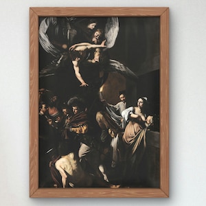 The Seven Acts of Mercy by Caravaggio 1607, Museum Quality Oil Painting, Classical Wall Art Print home decor Housewarming Gift