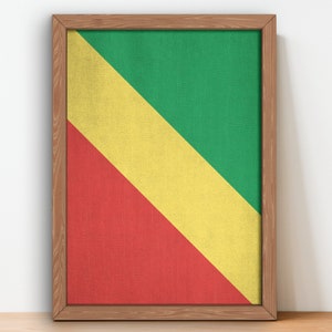 Congo Flag Poster wall art prints Congo Vintage Flag