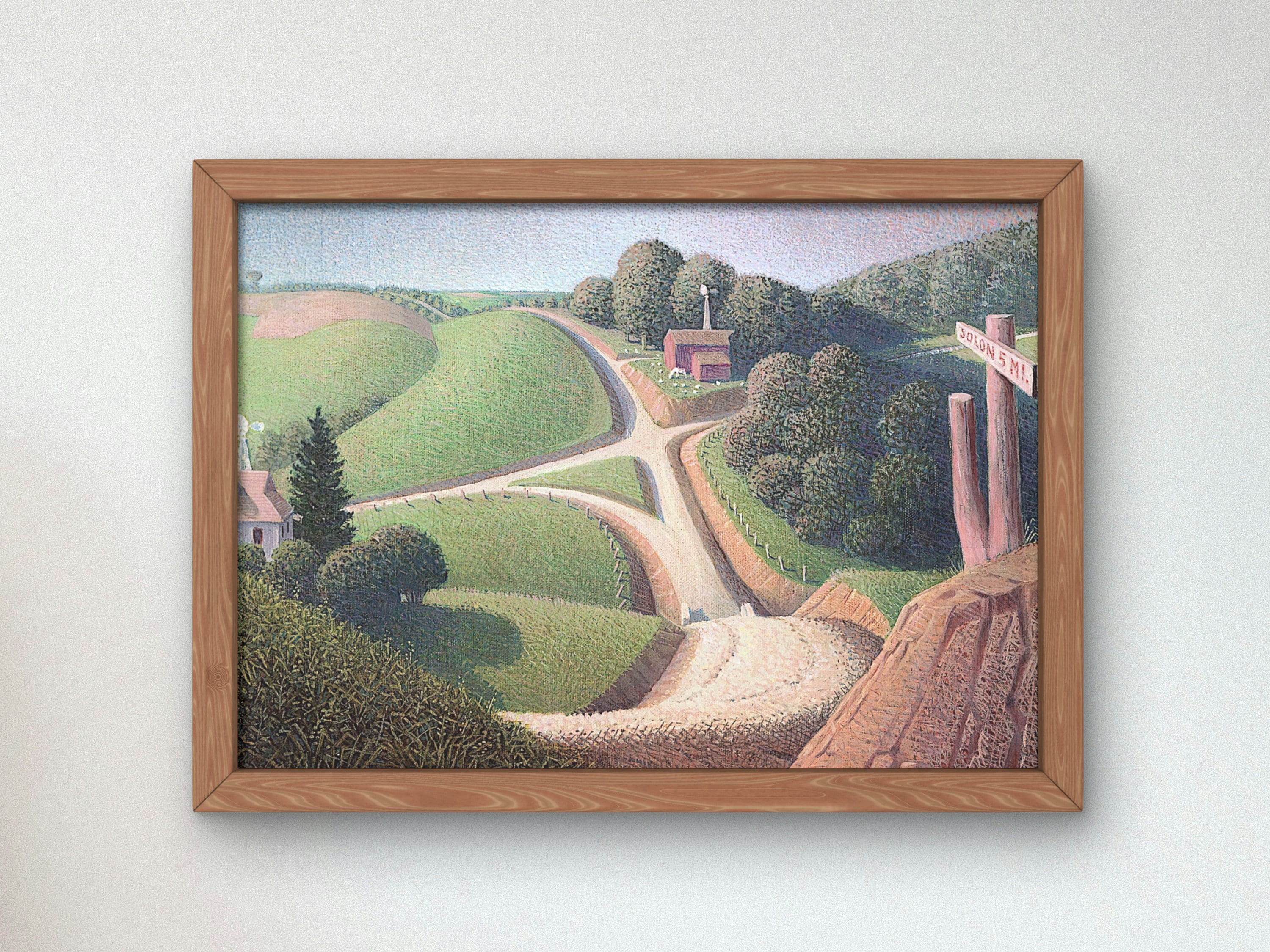 額装品/The Axe/エバート ンドクイスト/アート/ポスター/インテリア New Road by Grant Wood 1939, Museum Quality Oil Painting Print