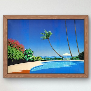 Shade of Palm Grove II by Hiroshi Nagai Poster, 80's Aesthetic, Vaporwave, Synthwave, Japan Art, Retrowave, Housewarming Art Gift Print
