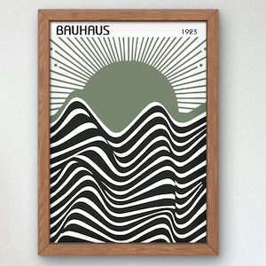 Bauhaus Mid Century Modern Print, Home deco, Arte geométrico de la pared, Cartel de calidad del museo, Minimalista, Art déco abstracto, Retro Deco, Idea de regalo