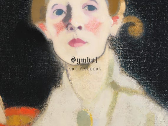 Self-portrait, Black Background by Helene Schjerfbeck 1915, Museum