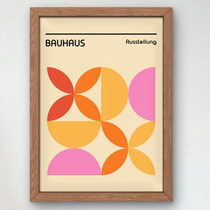 Bauhaus Mid Century Modern Print, Home deco, Arte geométrico de la pared, Cartel de calidad del museo, Minimalista, Art déco abstracto, Retro Deco, Idea de regalo
