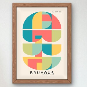 Bauhaus Mid Century Modern Print, Home deco, Arte geométrico de la pared, Cartel de calidad del museo, Minimalista, Art déco abstracto, Retro Deco, Idea de regalo