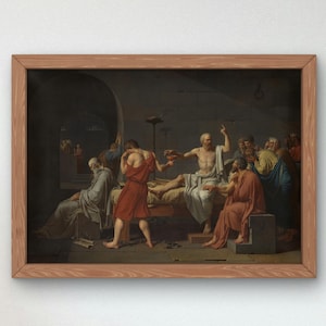 The Death of Socrates by Jacques Louis David 1787, Museum Quality Oil Painting print, home decor, Classical Art, Housewarming gift Poster
