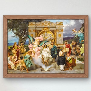 Parnassus by Henryk Siemiradzki 1875, Classical Art Poster, Museum Quality Oil Painting Print, Wall art Home deco, Housewarming art gift