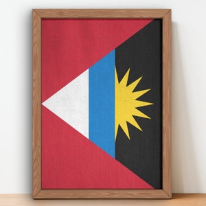 Antigua and Barbuda Flag wall art prints Antigua Vintage Flag