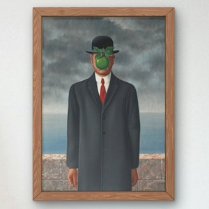 Impresión de arte El hijo del hombre de René Magritte 1946, cartel de la galería de obras de arte de calidad del museo, arte de la pared, decoración elegante y elegante del hogar, surrealismo