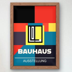Bauhaus Mid Century Modern Print, Home deco, Arte geométrico de la pared, Cartel de calidad del museo, Minimalista, Art déco abstracto, Retro Deco, Idea de regalo