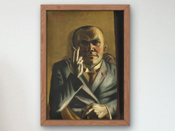 Self-portrait With a Cigarette by Max Beckmann 1923, Museum Quality Oil  Painting, Modern Art Home Decor, Wall Art Print Poster