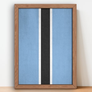 Botswana Flag Poster wall art prints Botswana Vintage Flag
