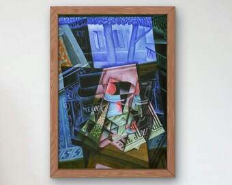 開いた窓の前の静物画 フアン・グリス作「ラヴィニャン広場」1915年