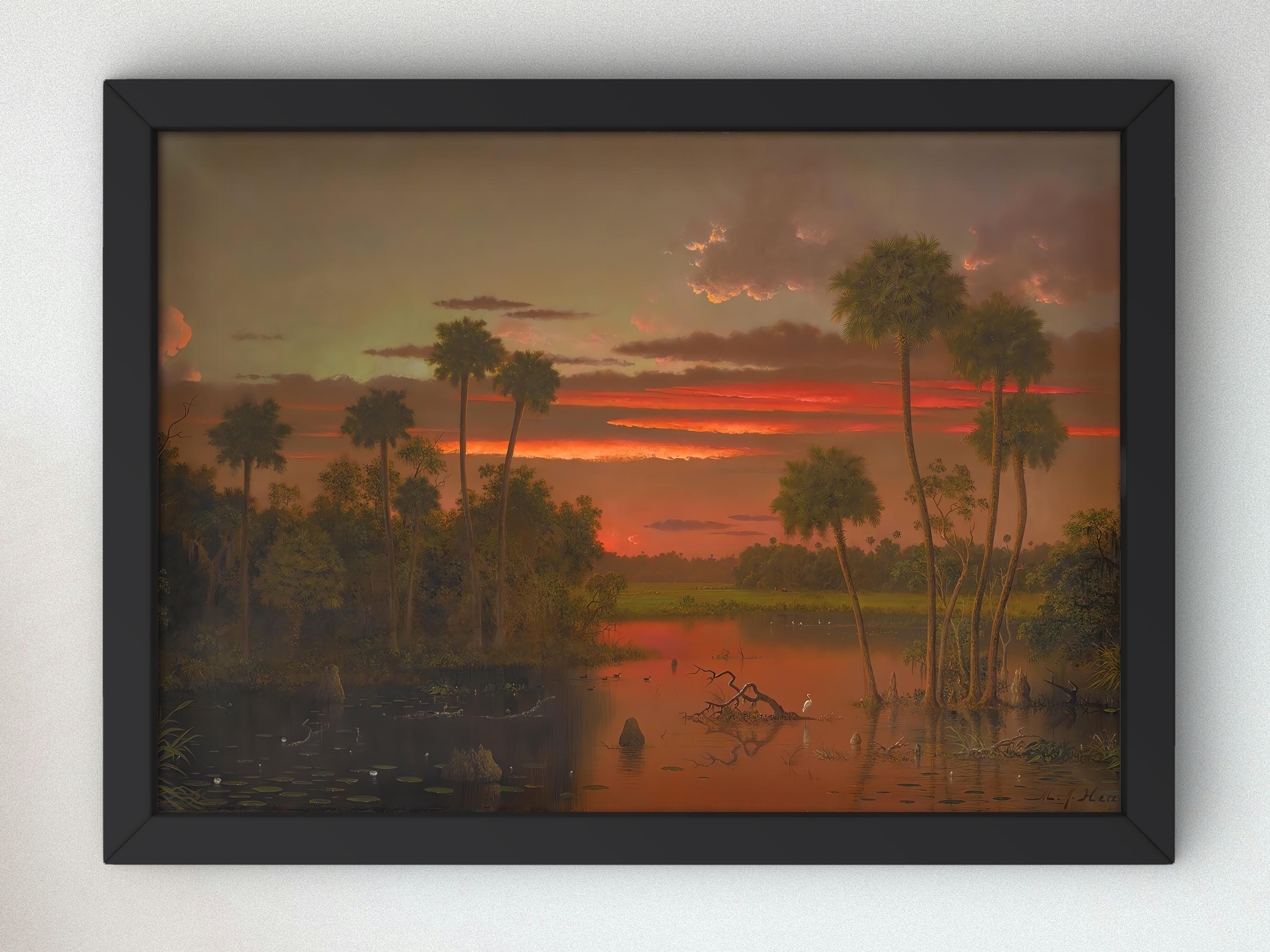 The Great Florida Sunset by Martin Johnson Heade 1887, Art Poster