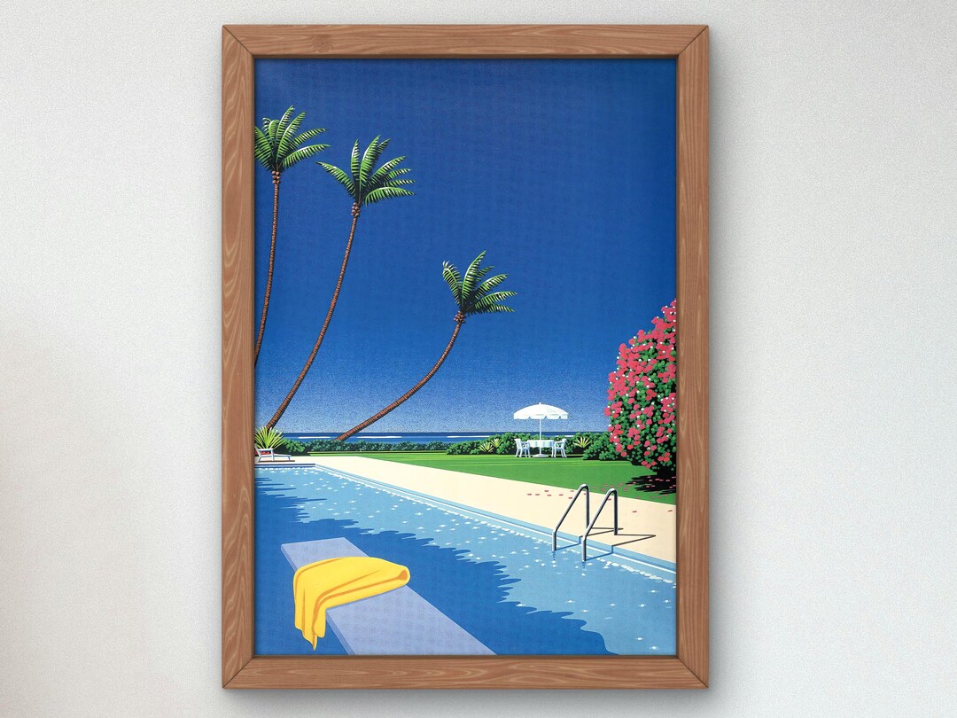 Shade of Palm Grove I by Hiroshi Nagai, Poster, 80's Aesthetic