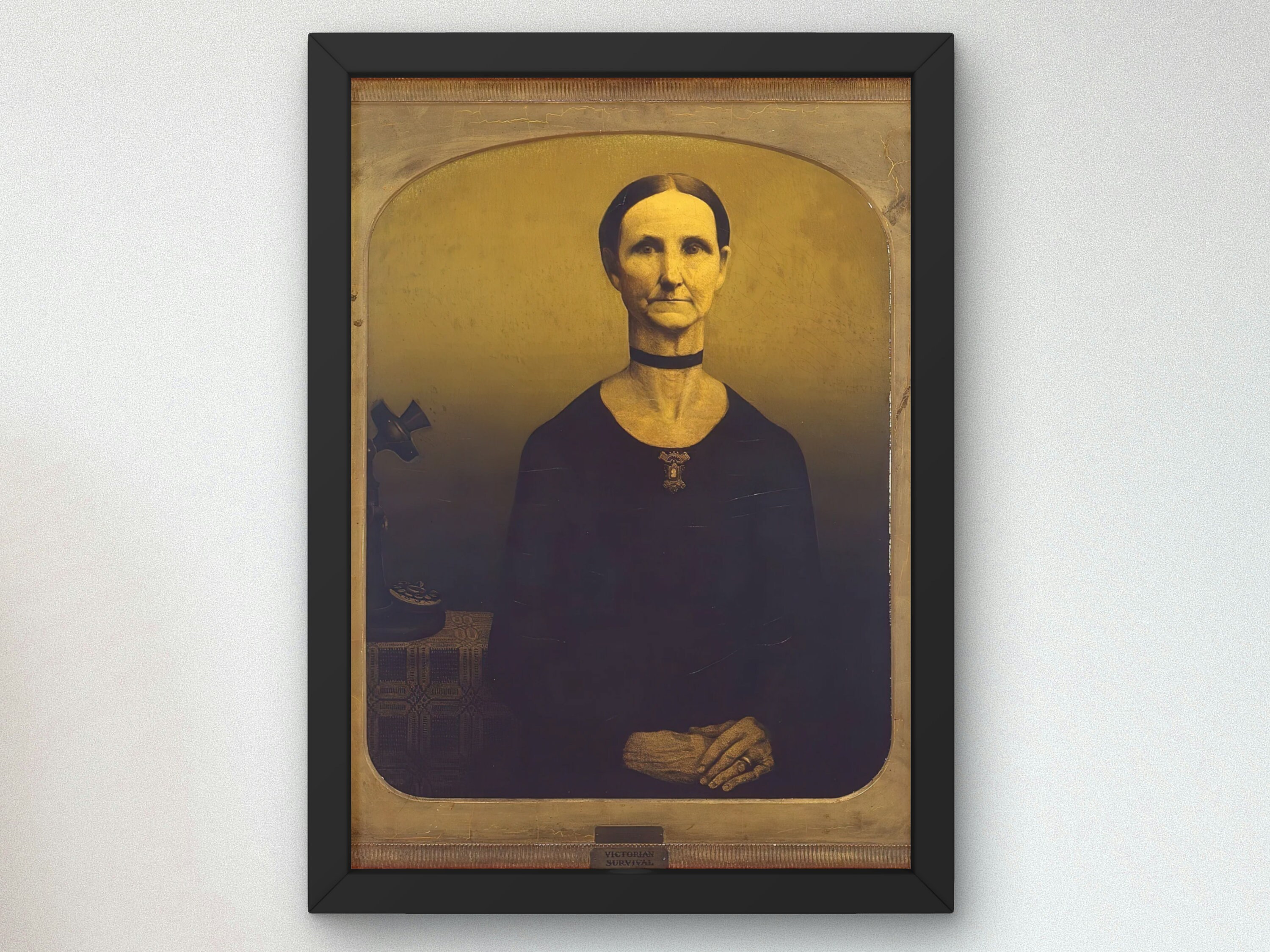Victorian Survival by Grant Wood 1931, Museum Quality Oil Painting