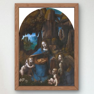 Virgin of the Rocks by Leonardo da Vinci Art print, Cultural art, Quality artwork gallery poster, wall art, classy elegant home decor