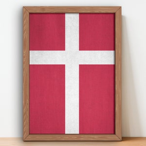 Denmark Flag Poster wall art prints Denmark Vintage Flag
