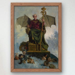 Alegoría de Satanás, Señor del Mundo, de Ludwik Stasiak, 1900. Lámina decorativa para pared, reproducción artística de alta calidad, decoración de calidad museística. Póster.