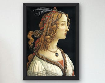 サンドロ・ボッティチェリ作「若い女性の肖像」1476年、美術館品質の