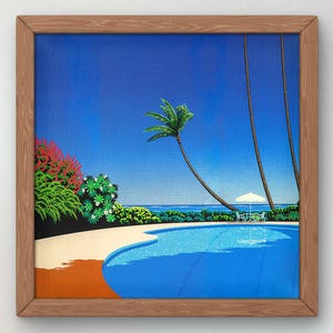 Shade of Palm Grove II by Hiroshi Nagai Poster, 80's Aesthetic, Vaporwave, Synthwave, Japan Art, Retrowave, Housewarming Art Gift Print
