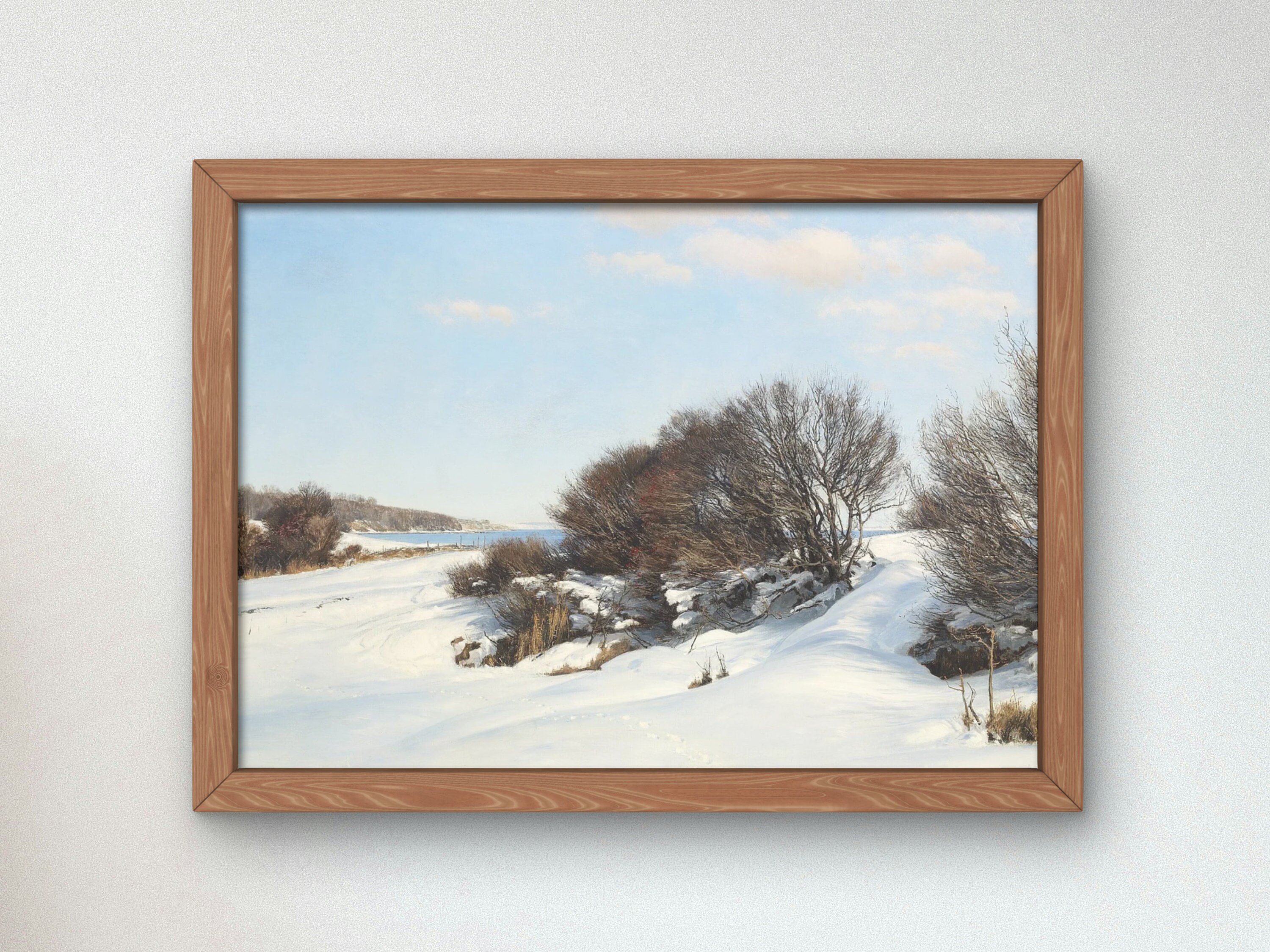 Winter Near the Lake by Janus La Cour 1888 Art Print, Museum