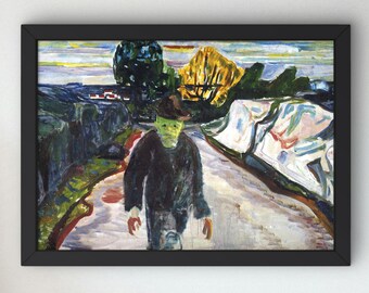 エドヴァルド・ムンク作「殺人者」1910年、美術館品質の油絵プリント