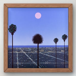 Sunset by Hiroshi Nagai Art Print Poster, 80&#39;s Aesthetic, Vaporwave, Synthwave, Japan Art, Retrowave, Housewarming Art Gift Print