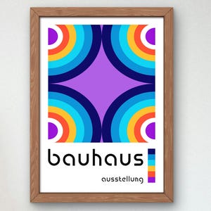 Bauhaus Mid Century Modern Print, Home deco, Arte geométrico de la pared, Cartel de calidad del museo, Minimalista, Art déco abstracto, Retro Deco, Idea de regalo